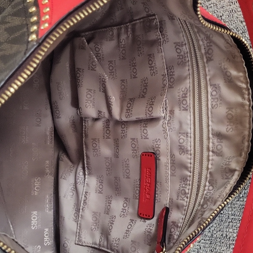 Michael Kors Red and Brown Shoulder Bag - Picture 4 of 4